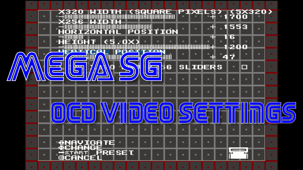 Mega Sg OCD Video Settings