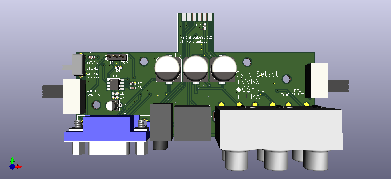 New Playstation 1/2/3 Breakout Board for RGB, Component, Composite, S-video, and Audio